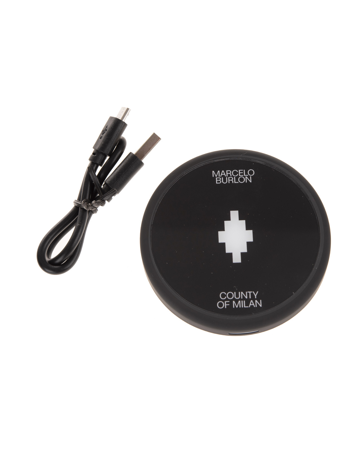 Black Wireless Battery Charger with Cross Print